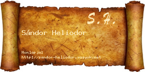 Sándor Heliodor névjegykártya